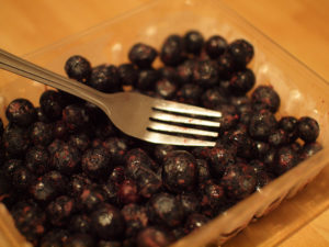 Crushing blueberries